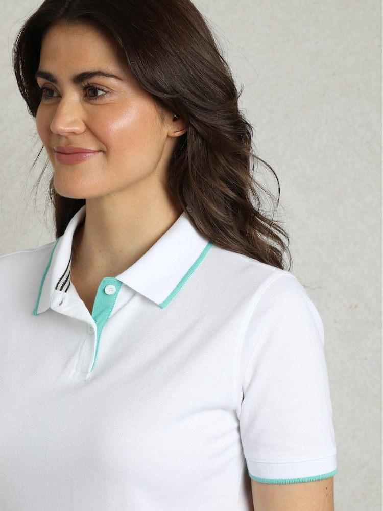 Alb - Tricou polo din pichet cu 100% bumbac Weird Fish Pammie Tricouri - Image 4 of 7