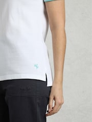 Weird Fish White Pammie Pique 100% Cotton Polo Shirt - Image 5 of 7