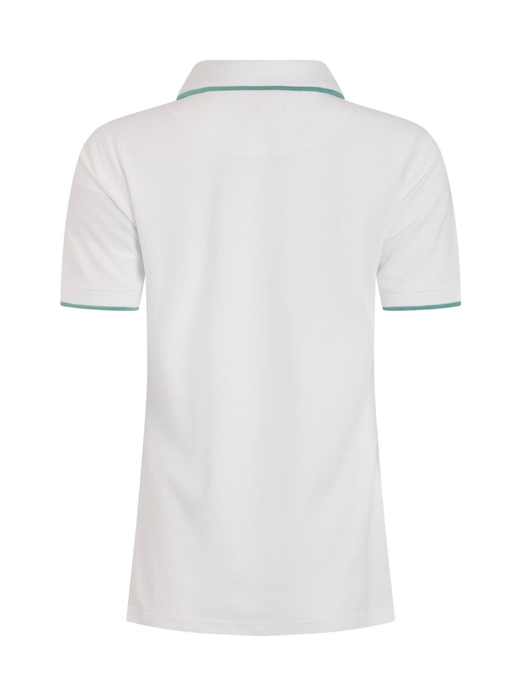 Weird Fish White Pammie Pique 100% Cotton Polo Shirt - Image 7 of 7