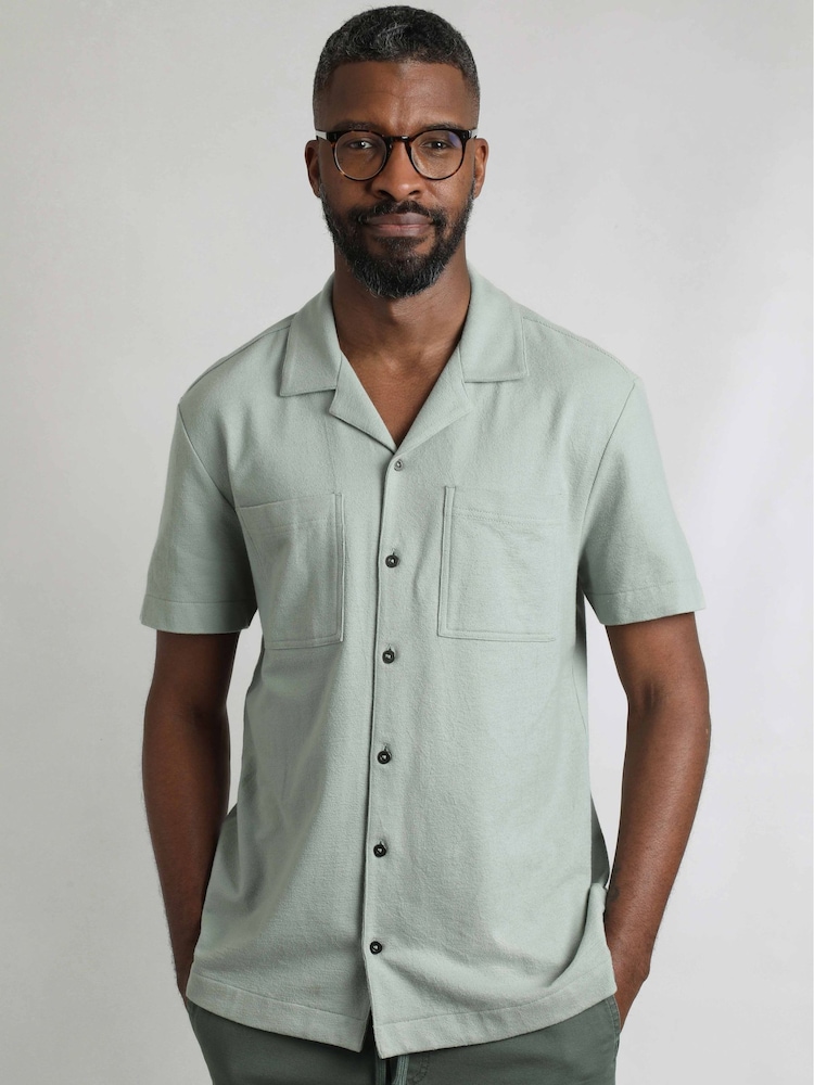 Weird Fish Grey Wooster Crepe Knit Shirt - Image 1 of 8