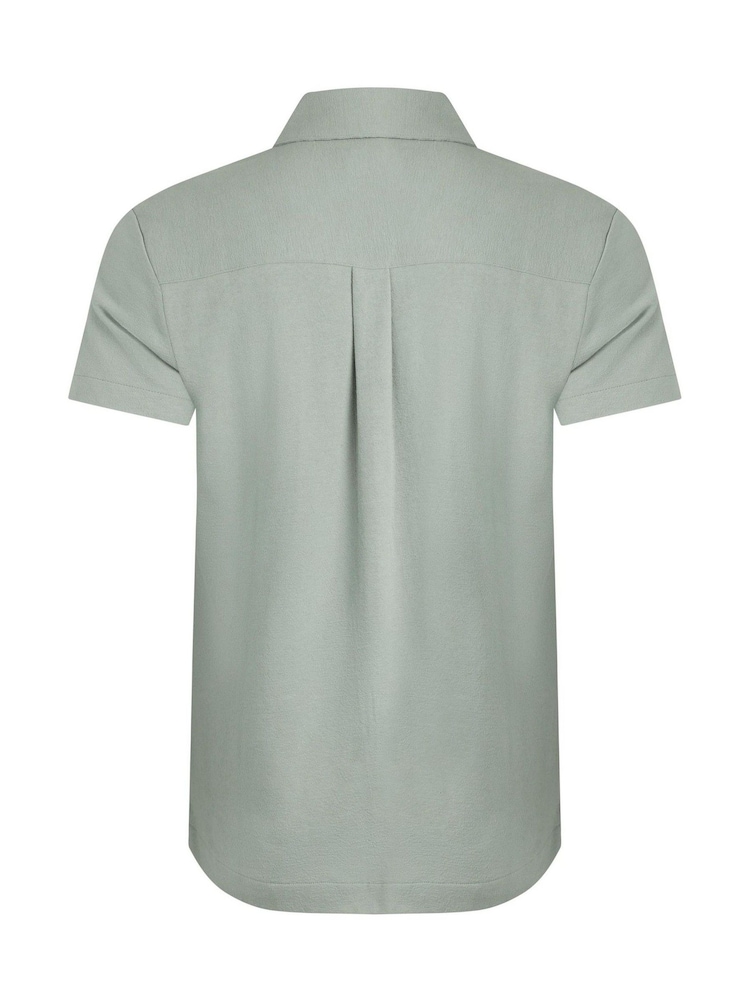 Weird Fish Grey Wooster Crepe Knit Shirt - Image 8 of 8