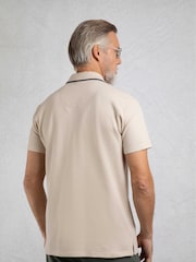 Weird Fish Cream Powell Textured 100% Cotton Polo Shirt - Image 2 of 7