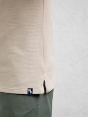 Weird Fish Cream Powell Textured 100% Cotton Polo Shirt - Image 5 of 7