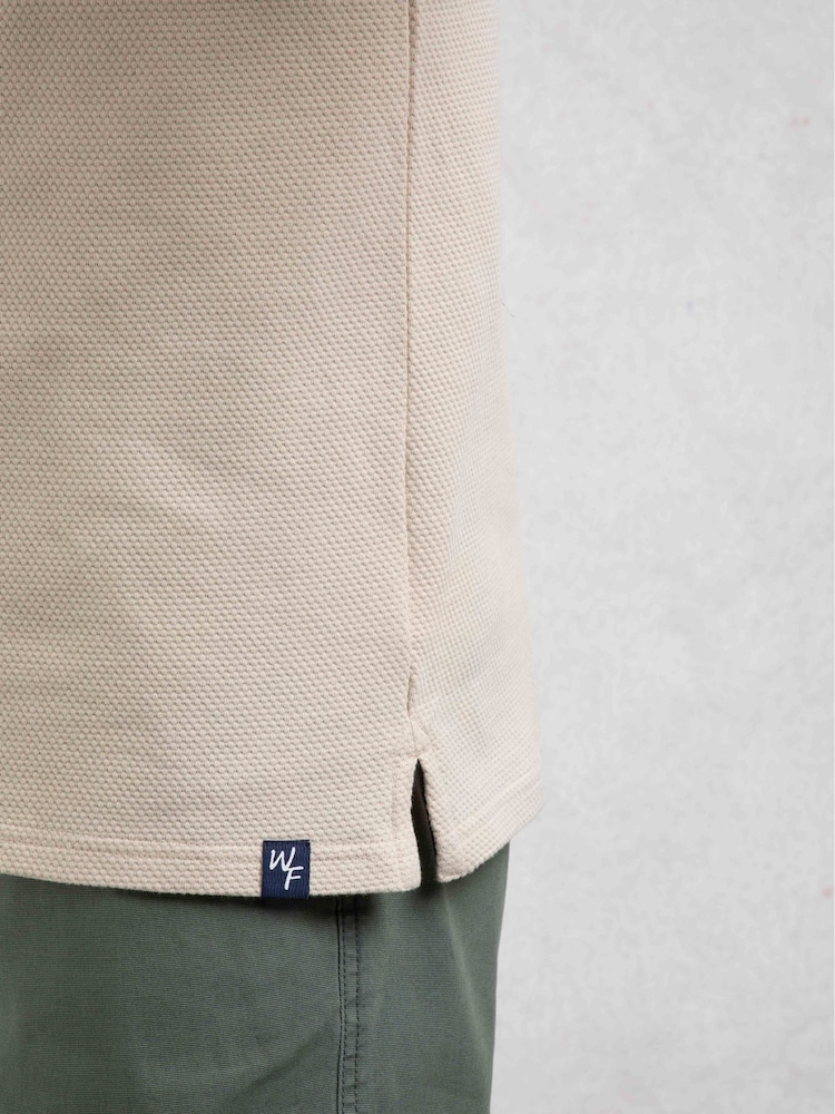 Weird Fish Cream Powell Textured 100% Cotton Polo Shirt - Image 5 of 7