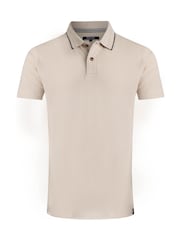 Weird Fish Cream Powell Textured 100% Cotton Polo Shirt - Image 6 of 7