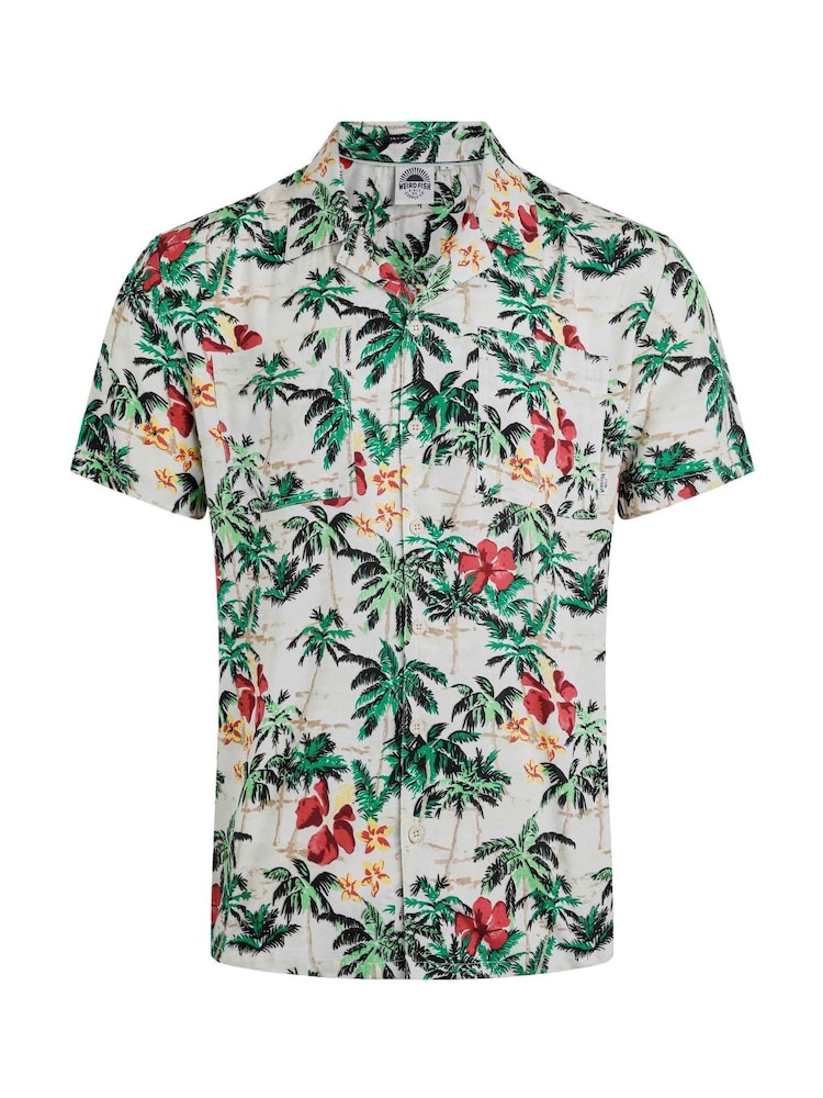 Weird Fish Green Holborn Hawaiian Shirt - Image 6 of 7