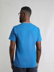 Weird Fish Blue Harris Textured Crew Neck 100% Organic Cotton T-Shirt - Image 2 of 7
