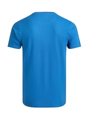 Weird Fish Blue Harris Textured Crew Neck 100% Organic Cotton T-Shirt - Image 7 of 7