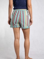 Weird Fish Blue Wilder Striped Summer 100% Cotton Shorts - Image 2 of 7