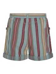 Weird Fish Blue Wilder Striped Summer 100% Cotton Shorts - Image 7 of 7