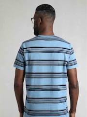 Azul - Weird Fish Xavier Crepe Stripe T-Shirt - Imagen 2 de 7
