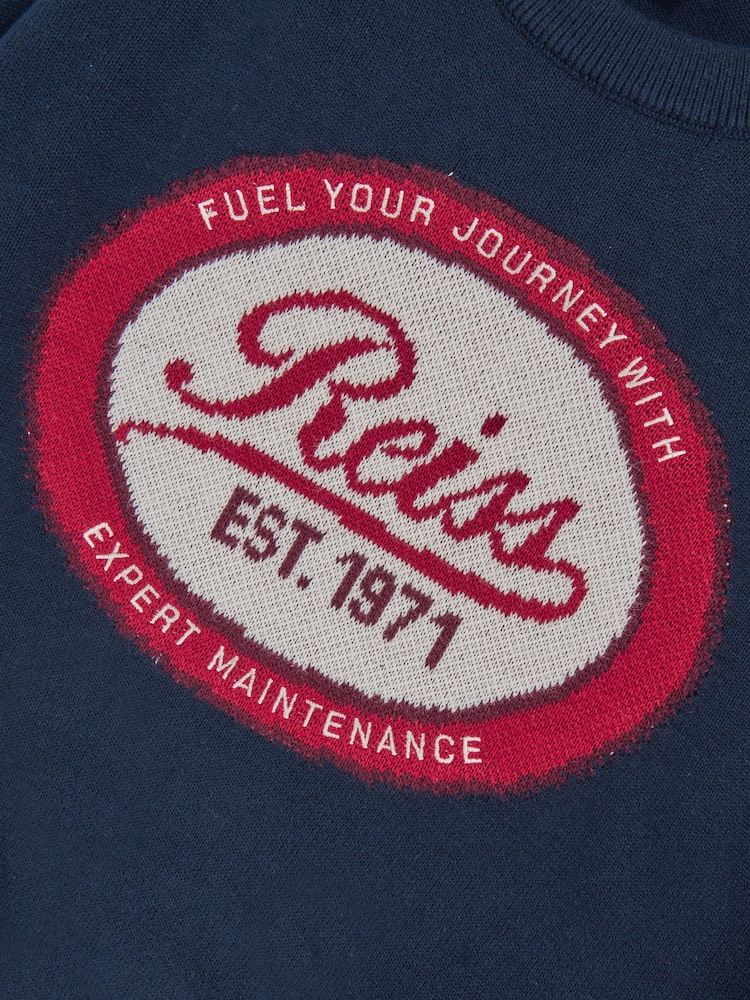Reiss Navy Blaine 3-9 yrs Cotton Motor Cars Logo Jumper - Image 4 of 4 Reiss Navy Blaine 3-9 yrs Cotton Motor Cars Logo Jumper - Image 4 of 4