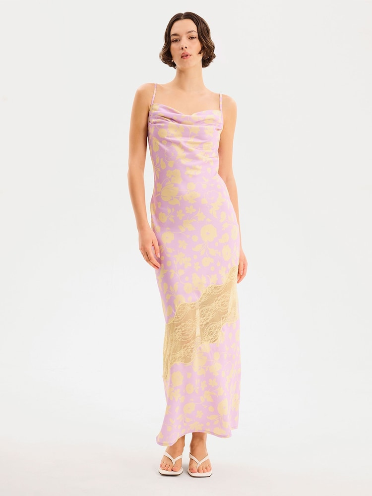 Omnes Purple Amber Floral Strappy Lace Dress - Image 1 of 6 Omnes Purple Amber Floral Strappy Lace Dress - Image 1 of 6