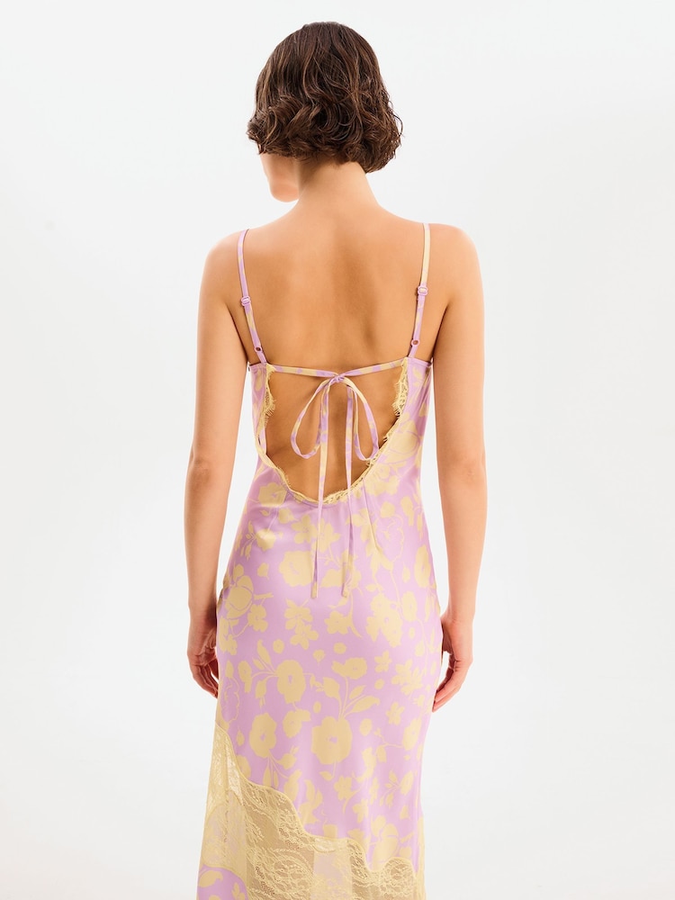 Omnes Purple Amber Floral Strappy Lace Dress - Image 2 of 6 Omnes Purple Amber Floral Strappy Lace Dress - Image 2 of 6