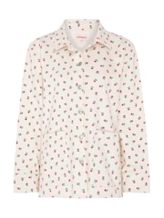 Omnes White Magnus 100% Cotton Floral Print Patch Pockets Jacket - Image 1 of 1