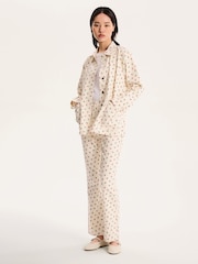 Белый - Omnes Magnus 100% Cotton Floral Print Patch Pockets Jacket - Image 4 of 5
