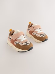 Neutral Animal Wide Fit (G) Elastic Lace Touch Fasten Trainers - Image 1 of 5