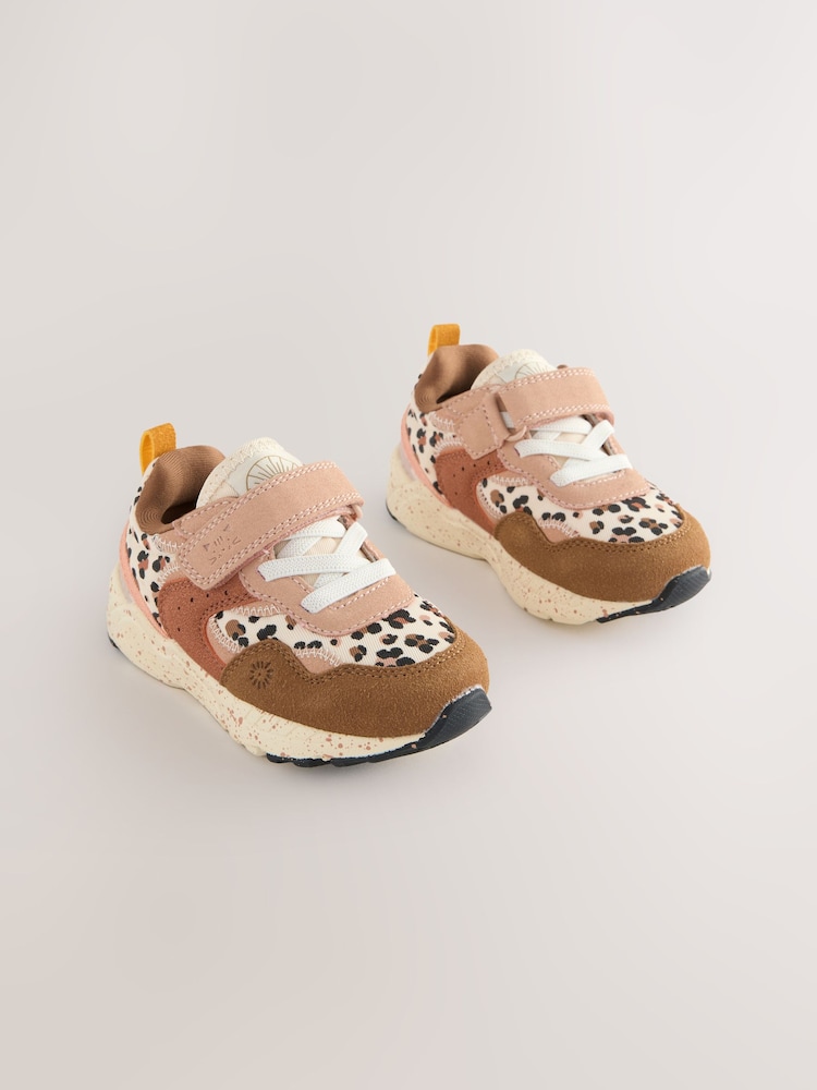 Neutral Animal Wide Fit (G) Elastic Lace Touch Fasten Trainers - Image 1 of 5 Neutral Animal Wide Fit (G) Elastic Lace Touch Fasten Trainers - Image 1 of 5