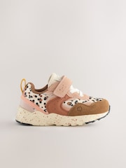 Neutral Animal Wide Fit (G) Elastic Lace Touch Fasten Trainers - Image 2 of 5