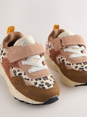 Neutral Animal Wide Fit (G) Elastic Lace Touch Fasten Trainers - Image 4 of 5