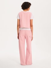 Omnes Pink Sloan 100% Cotton Denim Vest in Pinstripe - Image 2 of 6