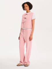 Omnes Pink Sloan 100% Cotton Denim Vest in Pinstripe - Image 3 of 6