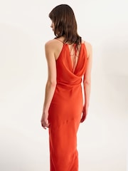 Omnes Orange Koko Strappy Chiffon Cowl Neck Maxi Dress - Image 3 of 4