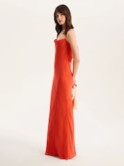 Omnes Orange Koko Strappy Chiffon Cowl Neck Maxi Dress - Image 4 of 4