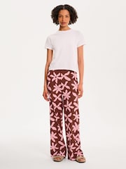 Omnes Pink Tommy Cotton High-Waisted Wide Leg Trousers - Image 1 of 5