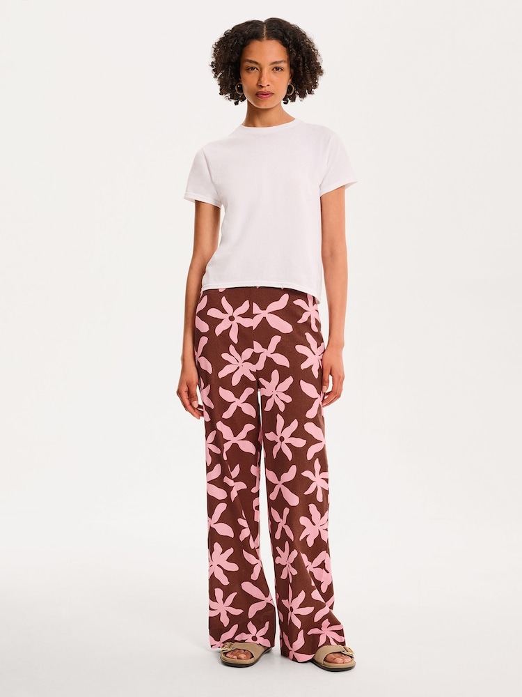 Omnes Pink Tommy Cotton High-Waisted Wide Leg Trousers - Image 1 of 5