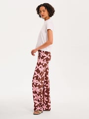Omnes Pink Tommy Cotton High-Waisted Wide Leg Trousers - Image 3 of 5