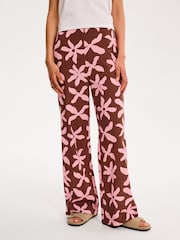 Omnes Pink Tommy Cotton High-Waisted Wide Leg Trousers - Image 4 of 5