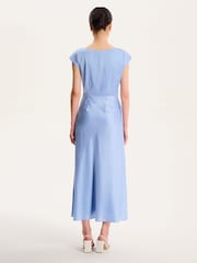 Omnes Blue Lovette Keyhole Neckline Midi Dress - Image 2 of 3