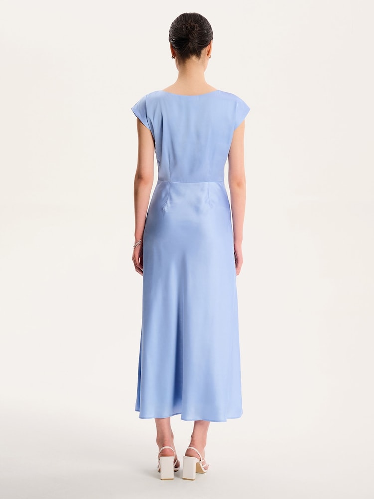 Omnes Blue Lovette Keyhole Neckline Midi Dress - Image 2 of 3