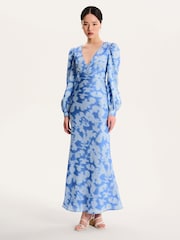 Omnes Francoise V-Neck Floral Maxi Tie-Back Dress - Bild 1 von 4