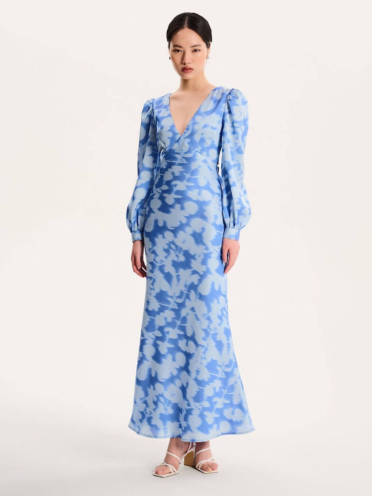 Omnes Francoise V-Neck Floral Maxi Tie-Back Dress - Bild 1 von 4