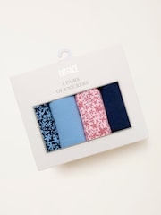 FatFace Pink 4 Pack of Tonal Floral Short Knickers - Image 2 of 3