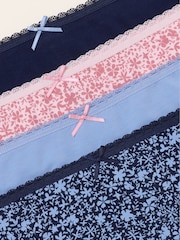 FatFace Pink 4 Pack of Tonal Floral Short Knickers - Image 3 of 3