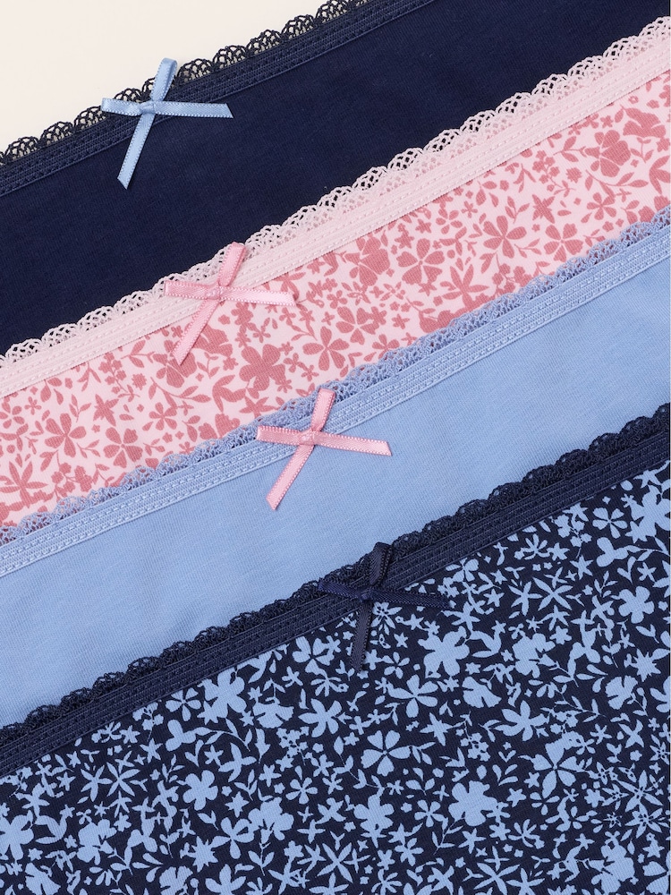 FatFace Pink 4 Pack of Tonal Floral Short Knickers - Image 3 of 3 FatFace Pink 4 Pack of Tonal Floral Short Knickers - Image 3 of 3