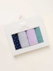 FatFace Green 4 Pack of Spot High Leg Knickers - Image 2 of 3