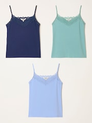 FatFace Blue 3 Pack of Lace Vests - Image 1 of 5