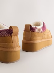 Chestnut Brown Forever Comfort® Leather Fur Lined Cosy Platform Shoes - Image 5 of 6