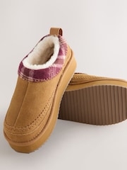 Chestnut Brown Forever Comfort® Leather Fur Lined Cosy Platform Shoes - Image 6 of 6