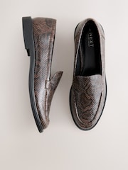 Chocolate Snake Print Forever Comfort® Round Toe Penny Loafers - Image 1 of 5