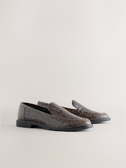 Chocolate Snake Print Forever Comfort® Round Toe Penny Loafers - Image 2 of 5