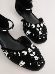 Negro - Forever Comfort® Velvet Embellished Two Part Closed Toe Shoes - Imagen 12 de 12