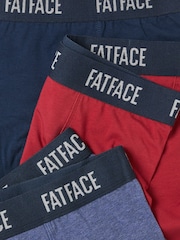 FatFace Red 3 Pairs of Plain Boxers - Image 2 of 2