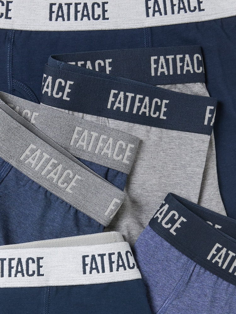 FatFace Navy 5 Pairs of Plain Boxers - Image 2 of 2