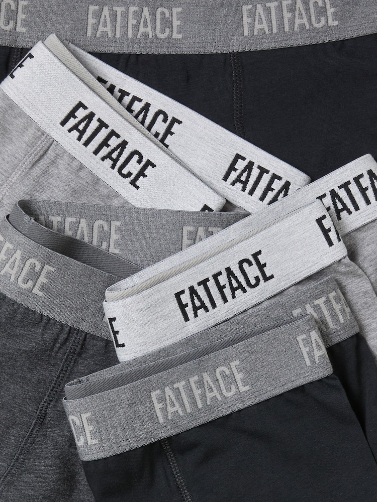 FatFace Grey 5 Pairs of Plain Boxers - Image 2 of 2 FatFace Grey 5 Pairs of Plain Boxers - Image 2 of 2