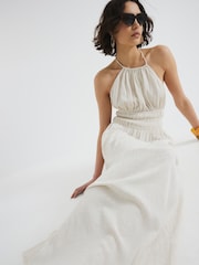 River Island Natural Halter Neck Maxi Dress - Image 2 of 3